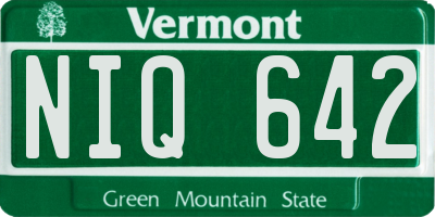 VT license plate NIQ642
