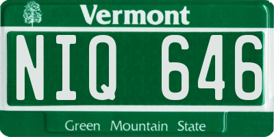 VT license plate NIQ646
