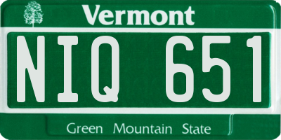 VT license plate NIQ651