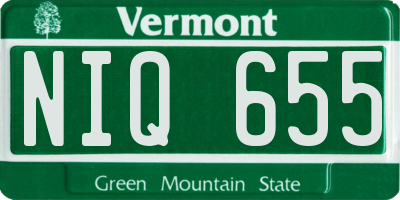 VT license plate NIQ655