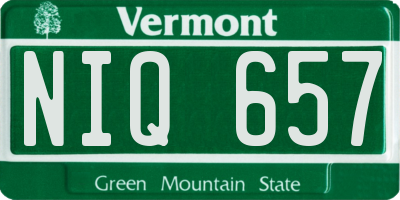 VT license plate NIQ657