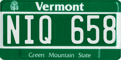 VT license plate NIQ658