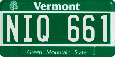 VT license plate NIQ661