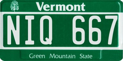 VT license plate NIQ667