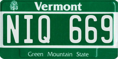 VT license plate NIQ669
