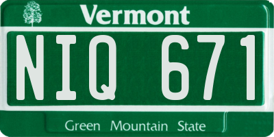 VT license plate NIQ671