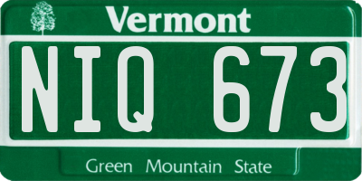 VT license plate NIQ673