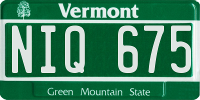 VT license plate NIQ675