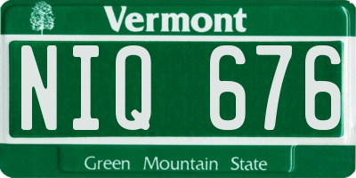 VT license plate NIQ676