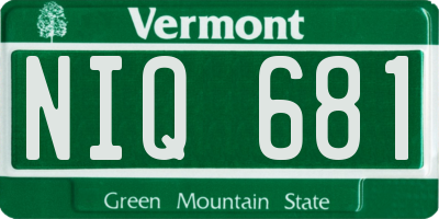 VT license plate NIQ681