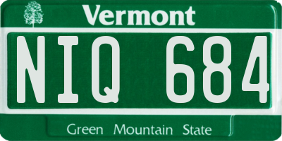 VT license plate NIQ684