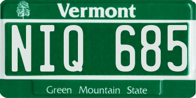 VT license plate NIQ685