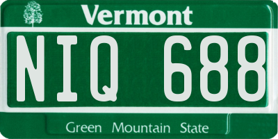 VT license plate NIQ688