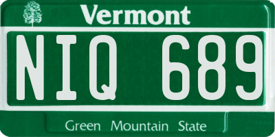 VT license plate NIQ689