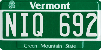 VT license plate NIQ692
