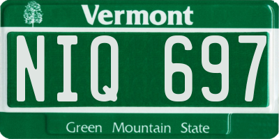 VT license plate NIQ697