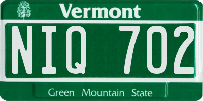VT license plate NIQ702
