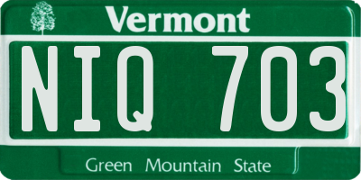 VT license plate NIQ703