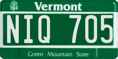 VT license plate NIQ705