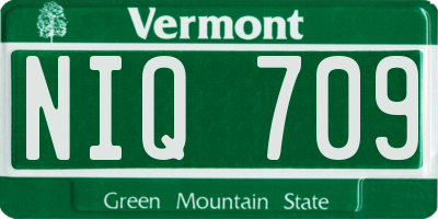 VT license plate NIQ709