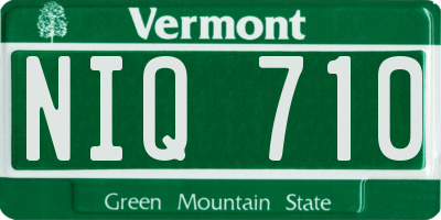 VT license plate NIQ710