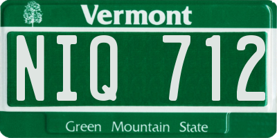 VT license plate NIQ712