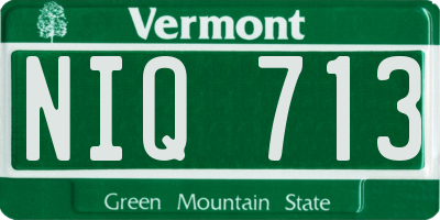 VT license plate NIQ713