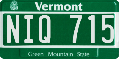 VT license plate NIQ715