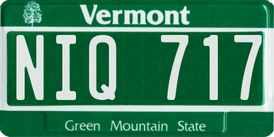 VT license plate NIQ717