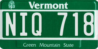 VT license plate NIQ718