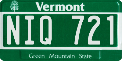 VT license plate NIQ721