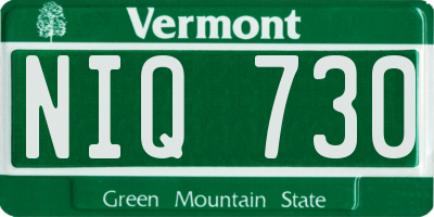 VT license plate NIQ730
