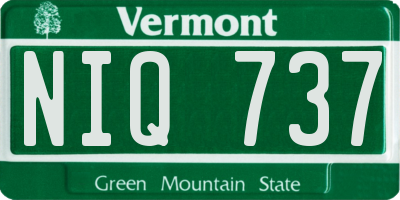 VT license plate NIQ737