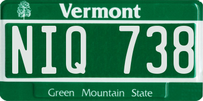 VT license plate NIQ738