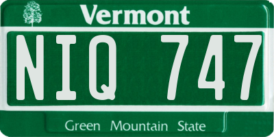 VT license plate NIQ747