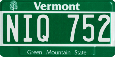 VT license plate NIQ752