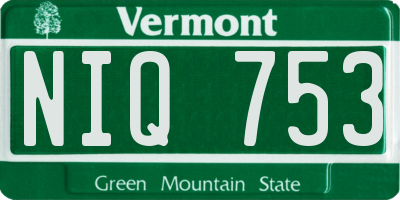 VT license plate NIQ753