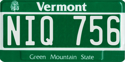 VT license plate NIQ756