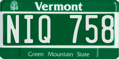 VT license plate NIQ758