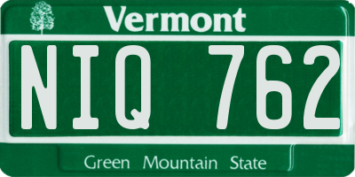 VT license plate NIQ762