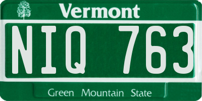 VT license plate NIQ763