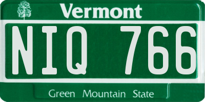 VT license plate NIQ766