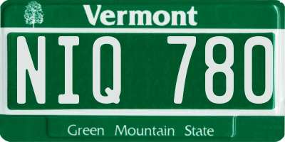 VT license plate NIQ780