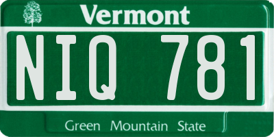 VT license plate NIQ781