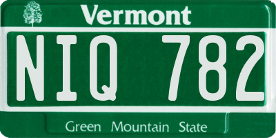 VT license plate NIQ782