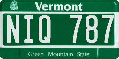 VT license plate NIQ787