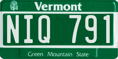 VT license plate NIQ791