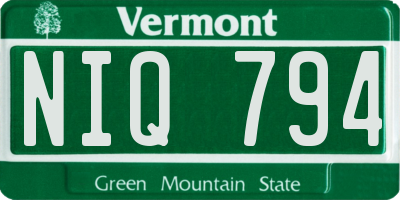VT license plate NIQ794