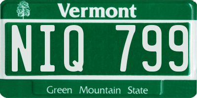 VT license plate NIQ799