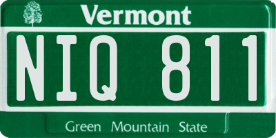 VT license plate NIQ811